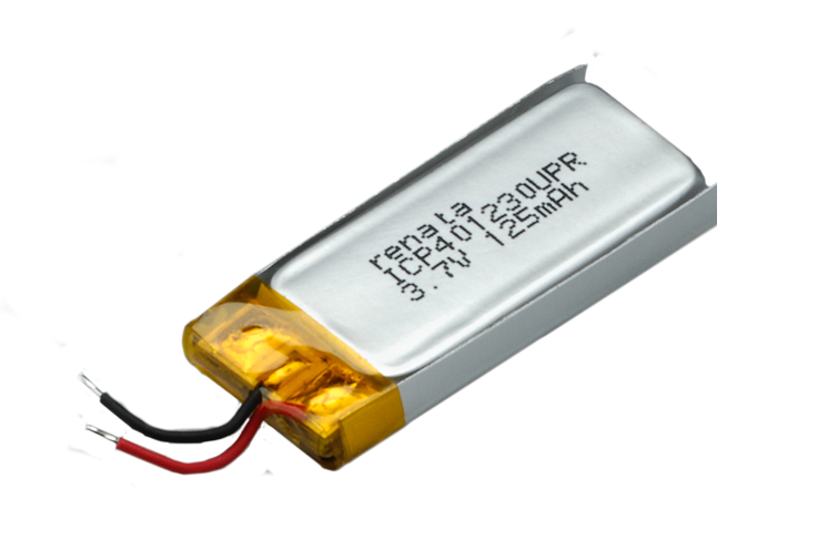 Renata, 100642,LiPo Akku ICP401230UPR mit 2 Kabeln AWG 30, 130mAh