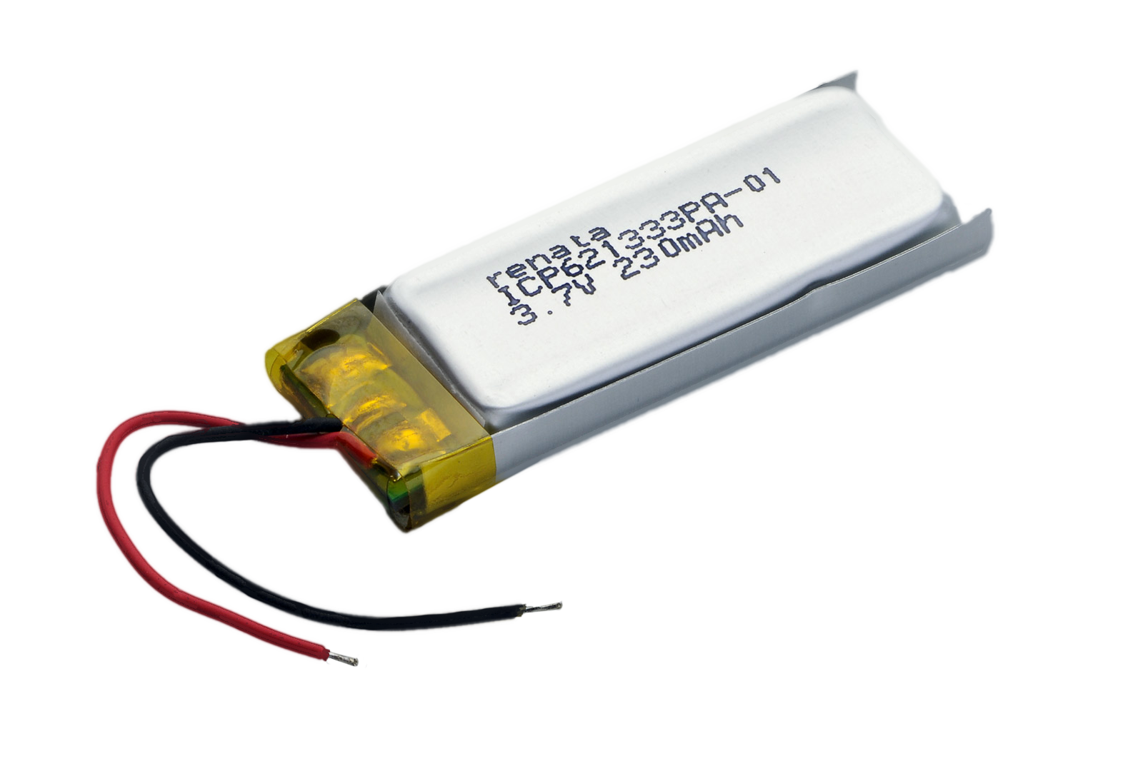 Renata 100693, LiPo Akku ICP621333PA-01 mit 2 Kabeln AWG 30, 240mAh